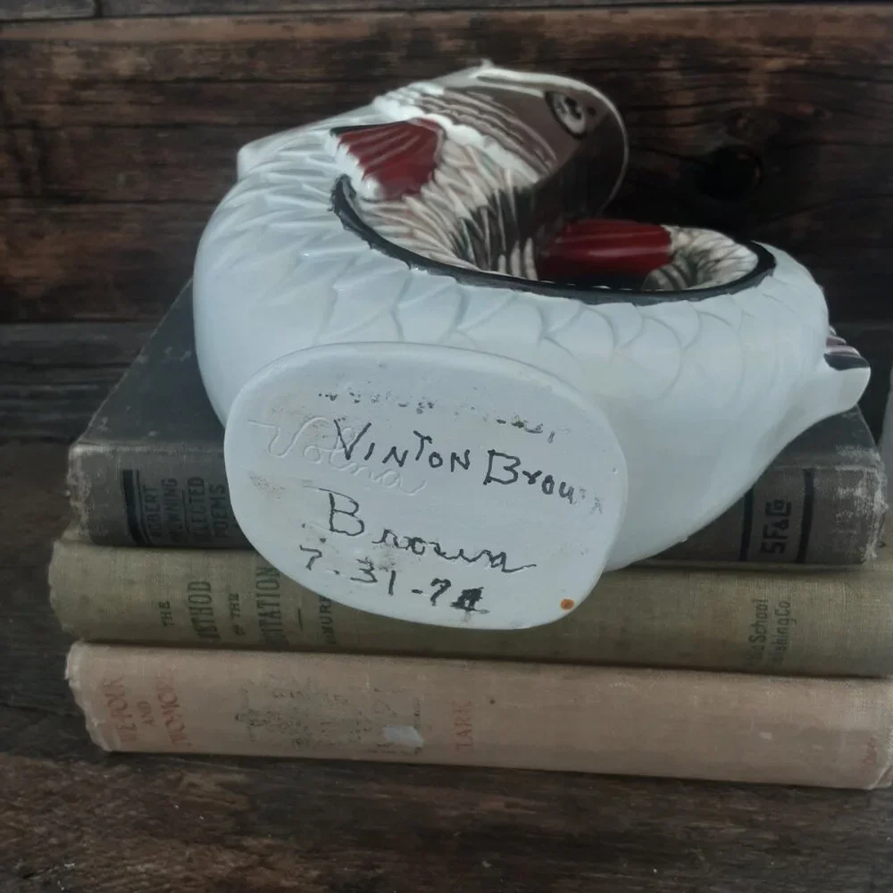 Vintage Gurgle Ceramic Fish Shaped Vase Pitcher - Picture 2 of 4